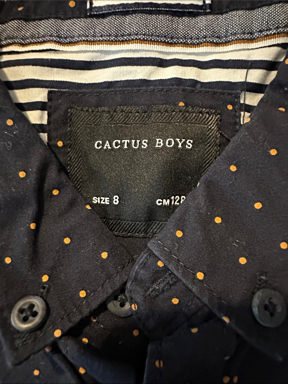 Kids clothes Cactus Navy Dot & Burgundy Micro Dot Button-Down Shirts size 8-10 - Picture 10 of 12
